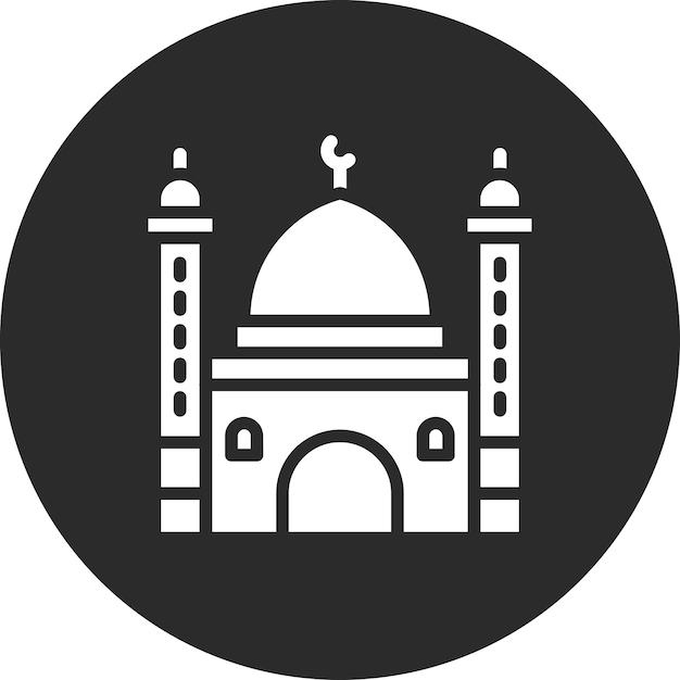 Ilustración del icono vectorial de la mezquita del conjunto de iconos de la vida familiar