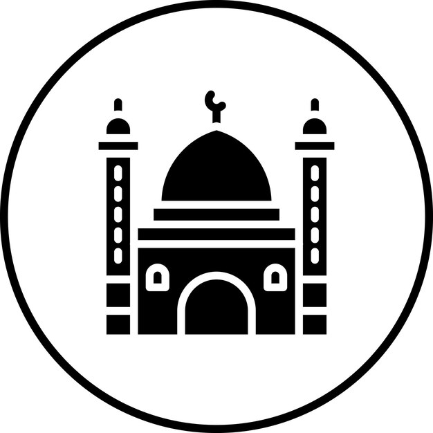 Ilustración del icono vectorial de la mezquita del conjunto de iconos de la vida familiar