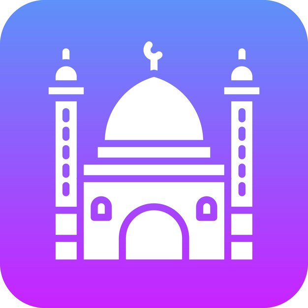 Ilustración del icono vectorial de la mezquita del conjunto de iconos de la vida familiar
