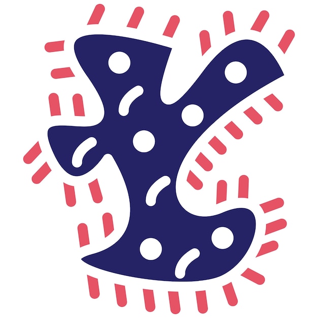 Ilustración del icono vectorial de microbios del conjunto de iconos de De vuelta a la escuela