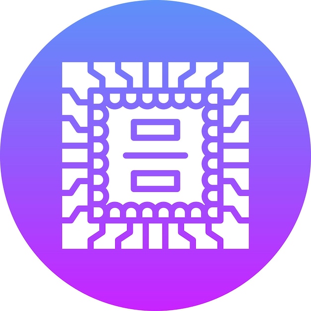 Ilustración del icono vectorial del microchip del conjunto de iconos de la ciudad inteligente