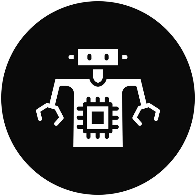 Ilustración del icono vectorial del microchip del conjunto de iconos de robótica
