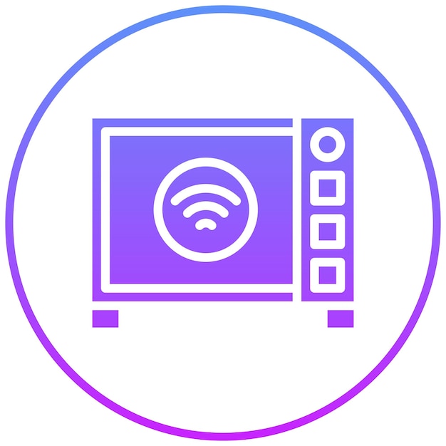 Ilustración del icono vectorial de microondas inteligentes del conjunto de iconos de Smart Home