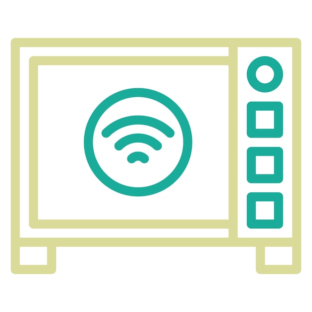 Ilustración del icono vectorial de microondas inteligentes del conjunto de iconos de Smart Home