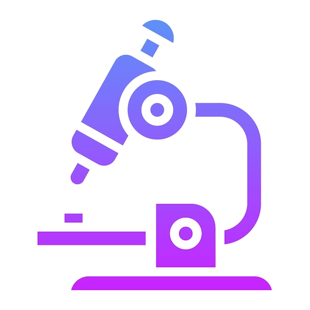 Ilustración del icono vectorial del microscopio del conjunto de iconos de educación