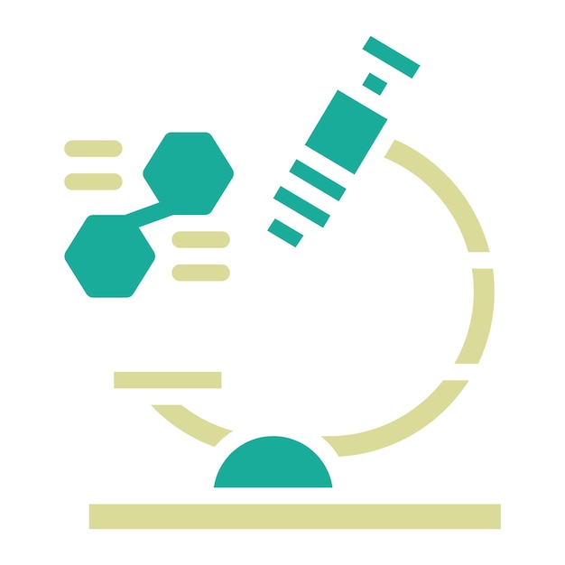Ilustración del icono vectorial del microscopio del conjunto de iconos de Investigación y Ciencia