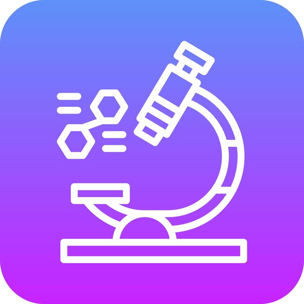 Vector ilustración del icono vectorial del microscopio del conjunto de iconos de investigación y ciencia