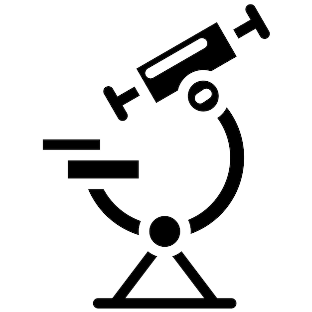 Ilustración del icono vectorial del microscopio del conjunto de iconos del laboratorio