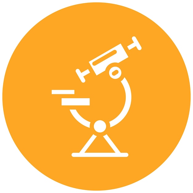 Ilustración del icono vectorial del microscopio del conjunto de iconos del laboratorio
