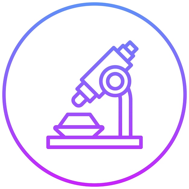 Ilustración del icono vectorial del microscopio del conjunto de iconos de Medicina I