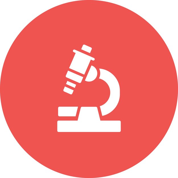 Ilustración del icono vectorial del microscopio del conjunto de iconos de química