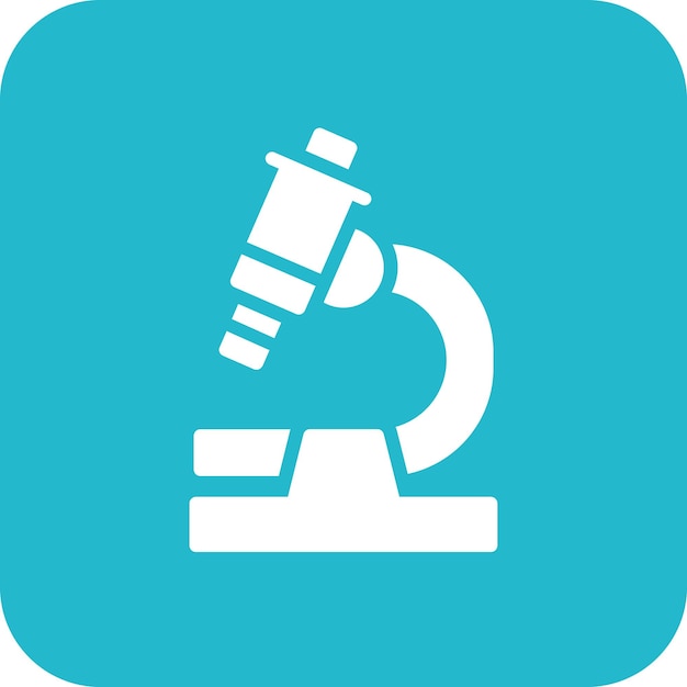 Ilustración del icono vectorial del microscopio del conjunto de iconos de química