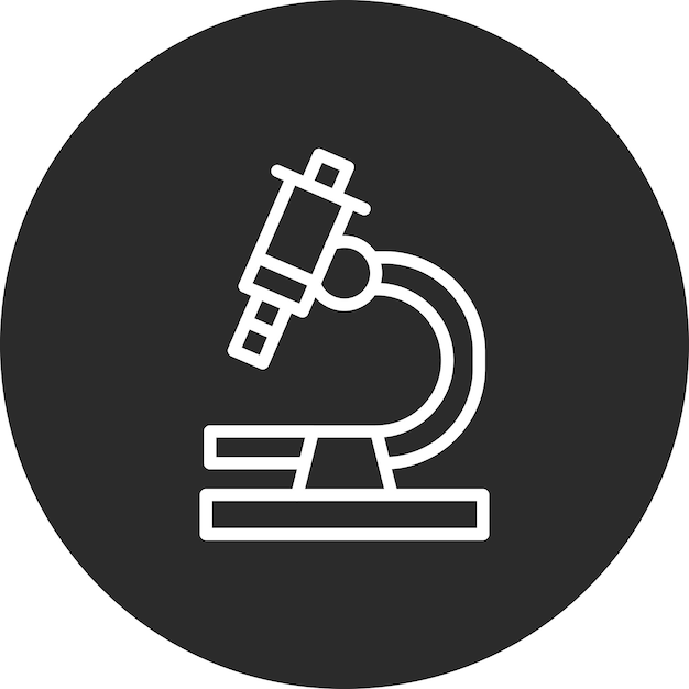 Ilustración del icono vectorial del microscopio del conjunto de iconos de química