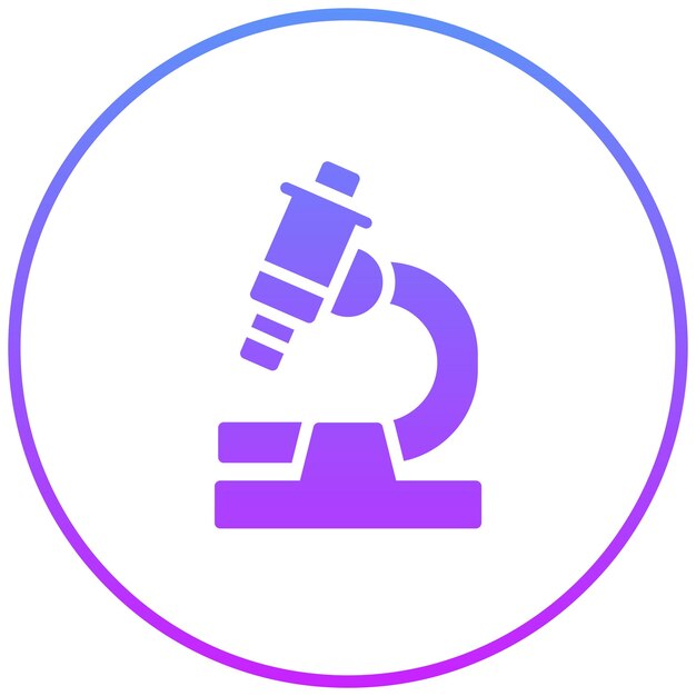 Ilustración del icono vectorial del microscopio del conjunto de iconos de química