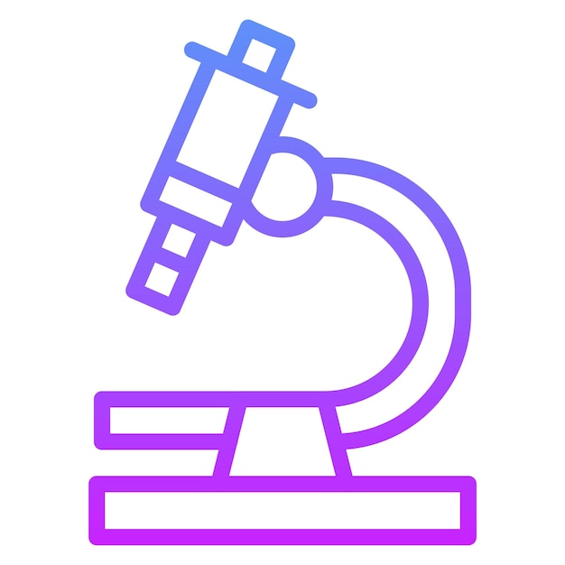 Ilustración del icono vectorial del microscopio del conjunto de iconos de química
