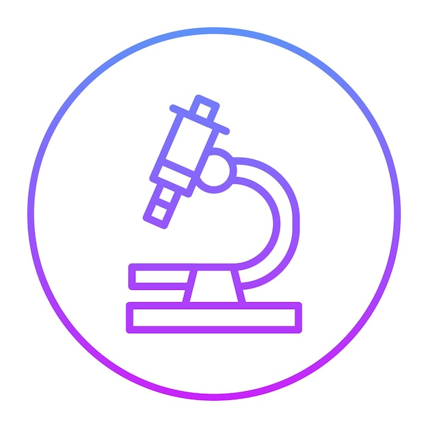 Ilustración del icono vectorial del microscopio del conjunto de iconos de química