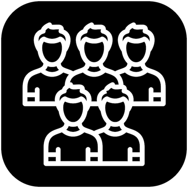 Ilustración del icono vectorial del miembro del grupo del conjunto de iconos de planificación de vacaciones