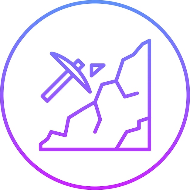 Ilustración del icono vectorial de la mina del conjunto de iconos del Oeste Salvaje