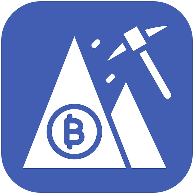 Ilustración del icono vectorial de minería del conjunto de iconos de criptomonedas