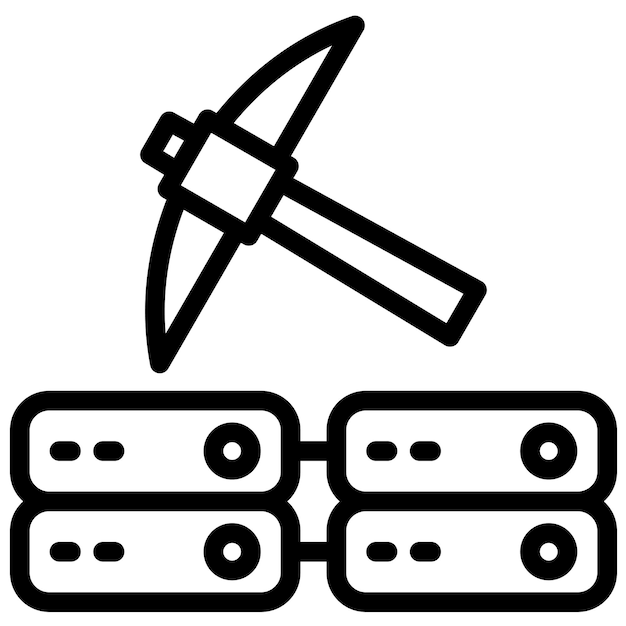 Ilustración del icono vectorial de minería de datos del conjunto de iconos de Big Data