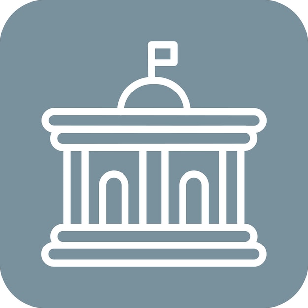 Ilustración del icono vectorial del ministerio del conjunto de iconos de la diplomacia