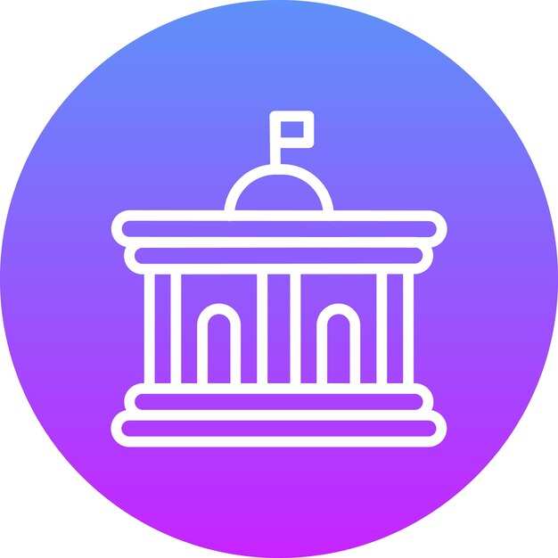 Ilustración del icono vectorial del ministerio del conjunto de iconos de la diplomacia