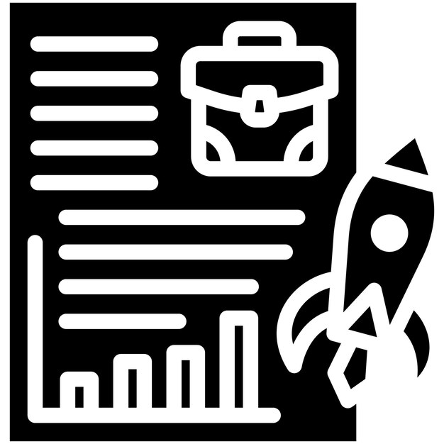 Ilustración del icono vectorial de la misión del conjunto de iconos de la economía empresarial