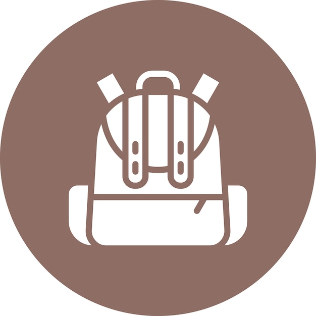 Ilustración del icono vectorial de la mochila del conjunto de iconos del gimnasio