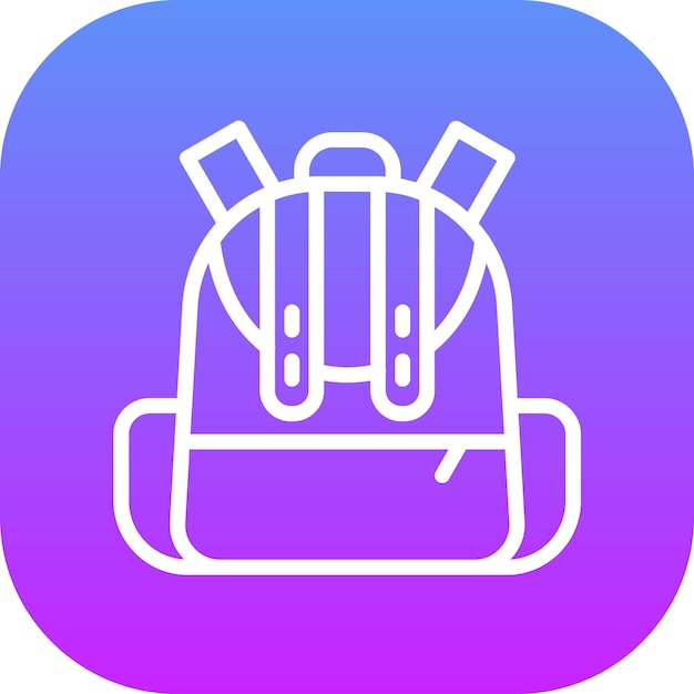 Ilustración del icono vectorial de la mochila del conjunto de iconos del gimnasio