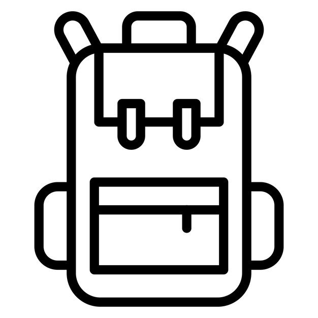 Ilustración del icono vectorial de la mochila del conjunto de iconos del jardín de infantes
