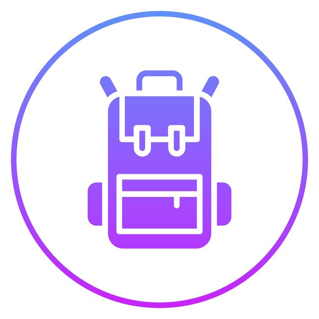 Ilustración del icono vectorial de la mochila del conjunto de iconos del jardín de infantes
