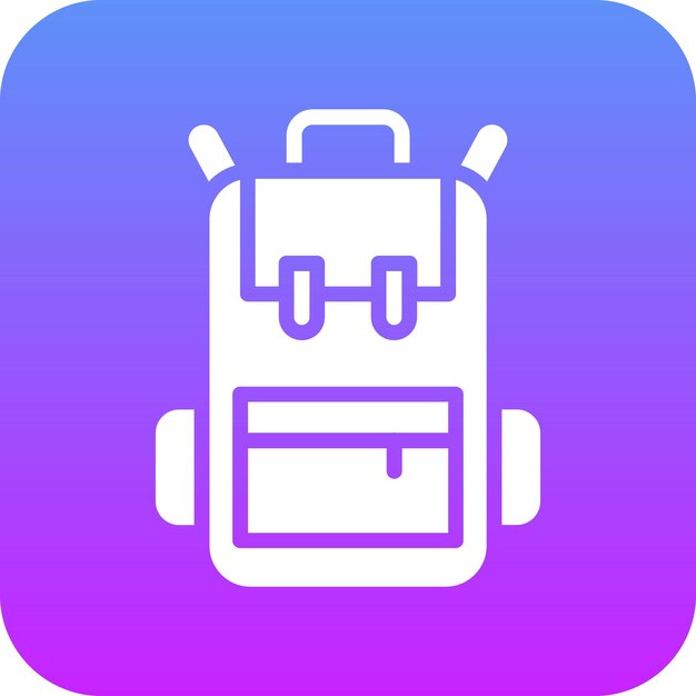 Ilustración del icono vectorial de la mochila del conjunto de iconos del jardín de infantes