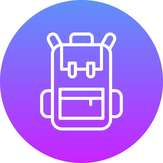 Ilustración del icono vectorial de la mochila del conjunto de iconos del jardín de infantes
