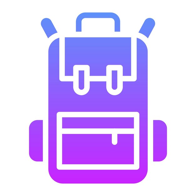 Ilustración del icono vectorial de la mochila del conjunto de iconos del jardín de infantes