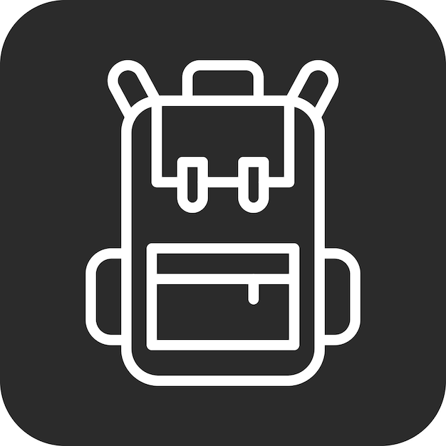 Ilustración del icono vectorial de la mochila del conjunto de iconos del jardín de infantes