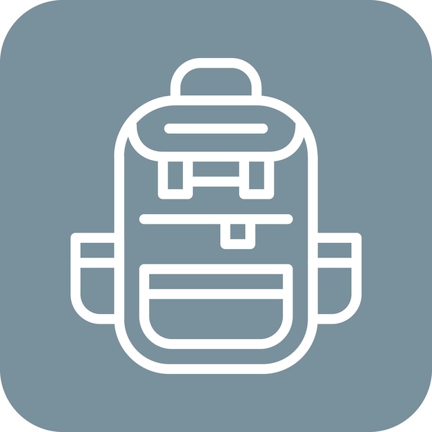 Ilustración del icono vectorial de la mochila del conjunto de iconos de moda