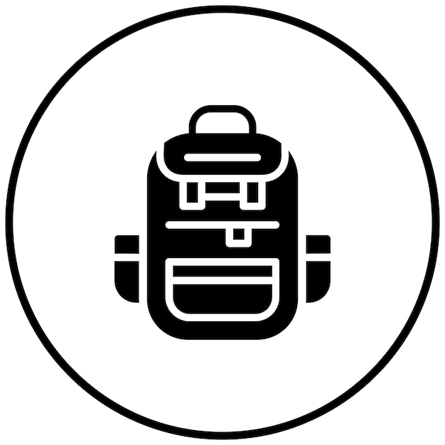 Ilustración del icono vectorial de la mochila del conjunto de iconos de moda