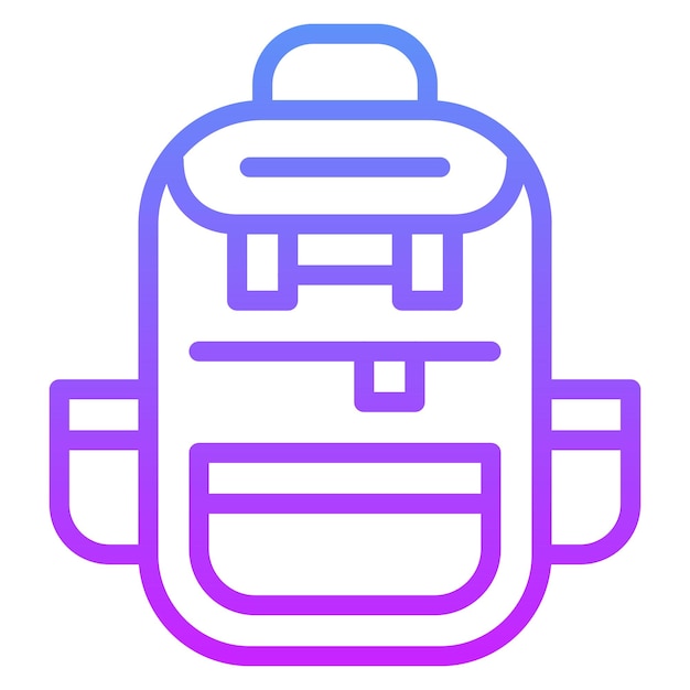 Ilustración del icono vectorial de la mochila del conjunto de iconos de moda
