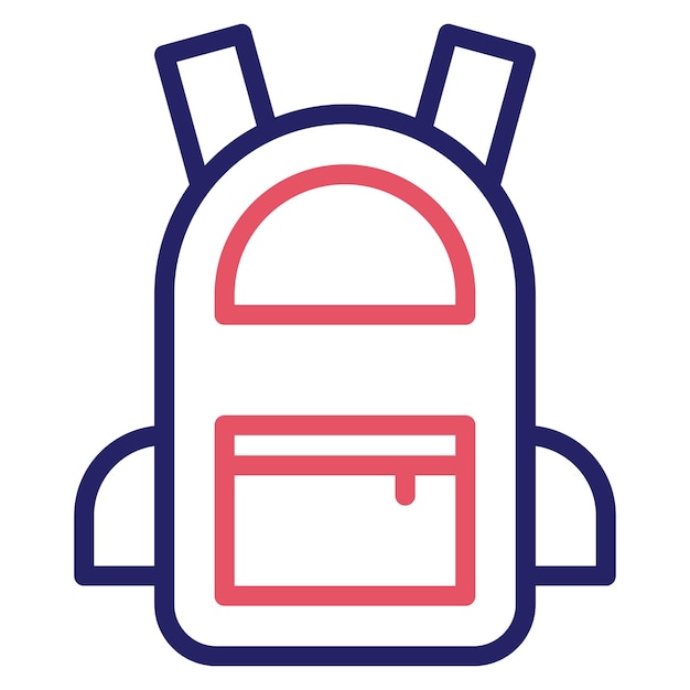 Ilustración del icono vectorial de la mochila del conjunto de iconos de ropa
