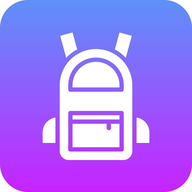 Ilustración del icono vectorial de la mochila del conjunto de iconos de ropa