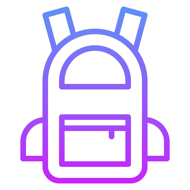 Ilustración del icono vectorial de la mochila del conjunto de iconos de ropa