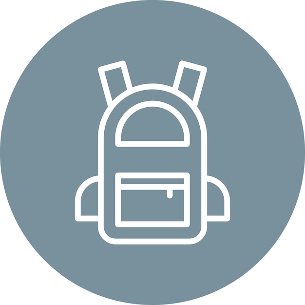 Ilustración del icono vectorial de la mochila del conjunto de iconos de ropa