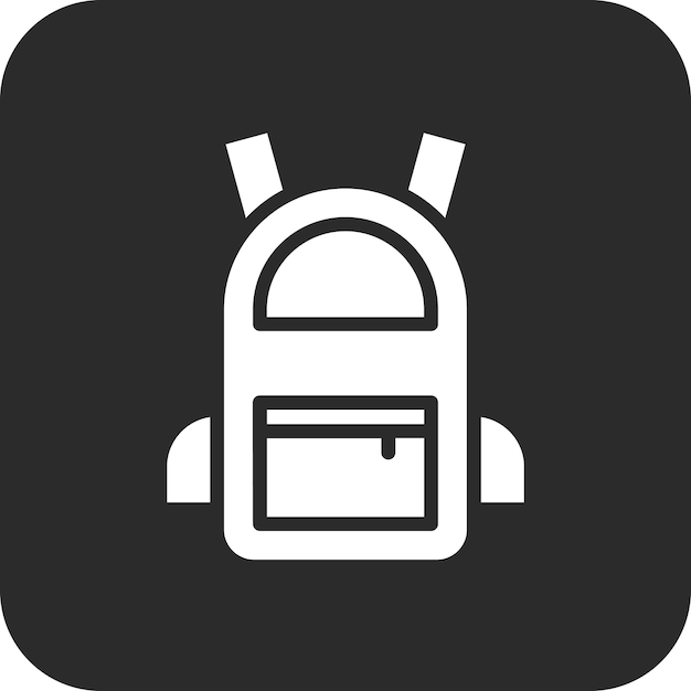 Ilustración del icono vectorial de la mochila del conjunto de iconos de ropa