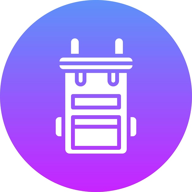 Ilustración del icono vectorial de la mochila del ejército del conjunto de iconos militares
