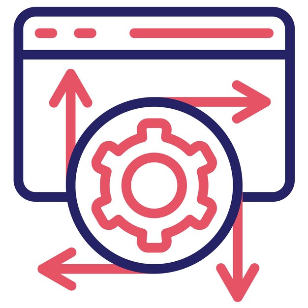 Ilustración del icono vectorial de modelado de API del conjunto de iconos de análisis de datos