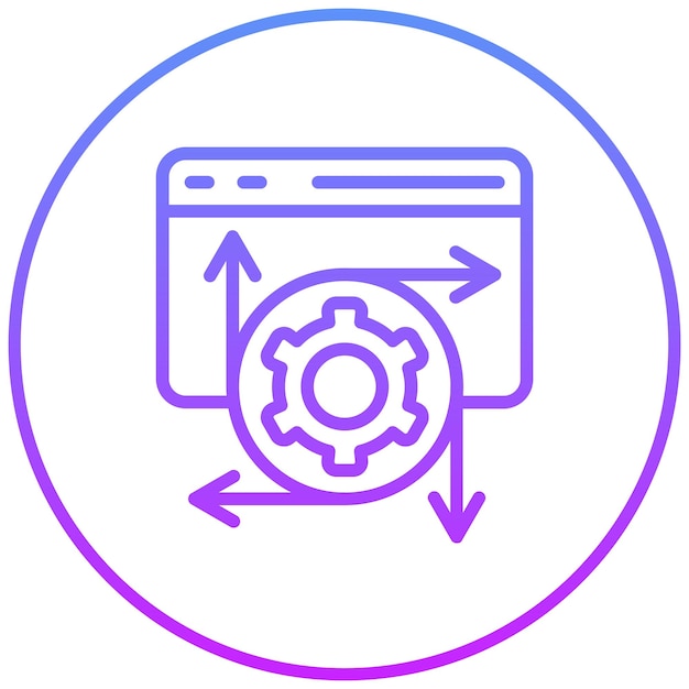 Ilustración del icono vectorial de modelado de API del conjunto de iconos de análisis de datos