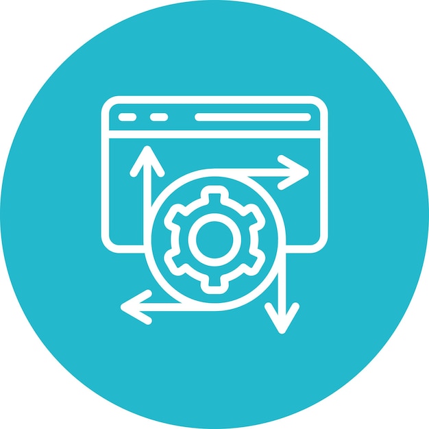 Ilustración del icono vectorial de modelado de API del conjunto de iconos de análisis de datos