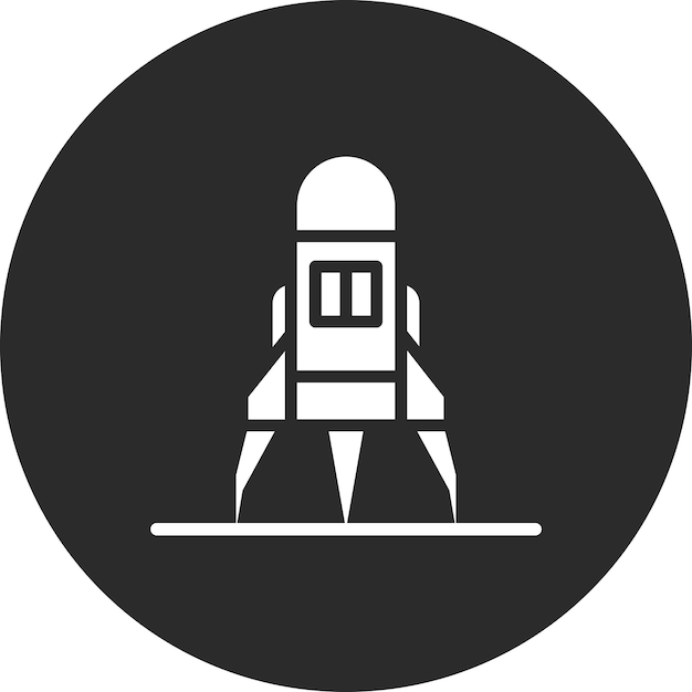 Ilustración del icono vectorial del módulo de aterrizaje del conjunto de iconos de tecnología espacial