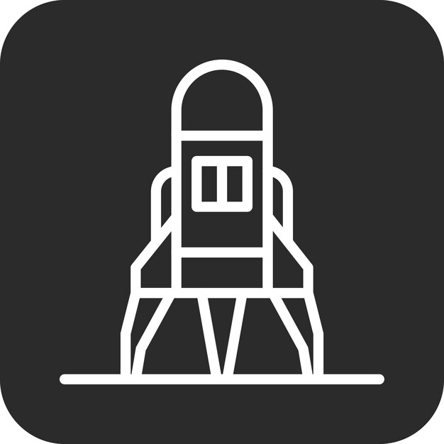 Ilustración del icono vectorial del módulo de aterrizaje del conjunto de iconos de tecnología espacial