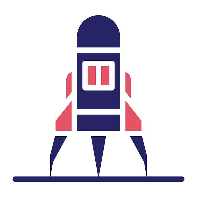 Ilustración del icono vectorial del módulo de aterrizaje del conjunto de iconos de tecnología espacial